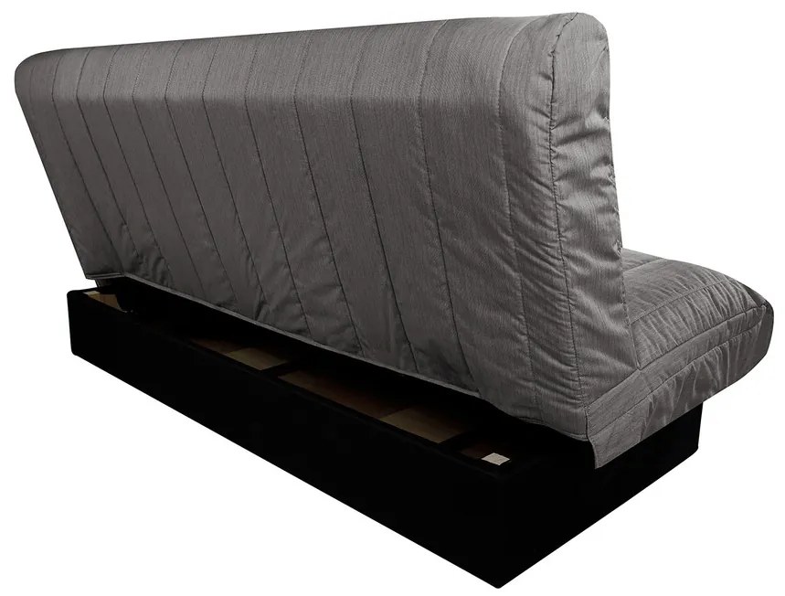 Click-Clack Felicity Kihúzható kanapé, 195x75x90 cm, térolóládával, textil huzat, sötétszürke