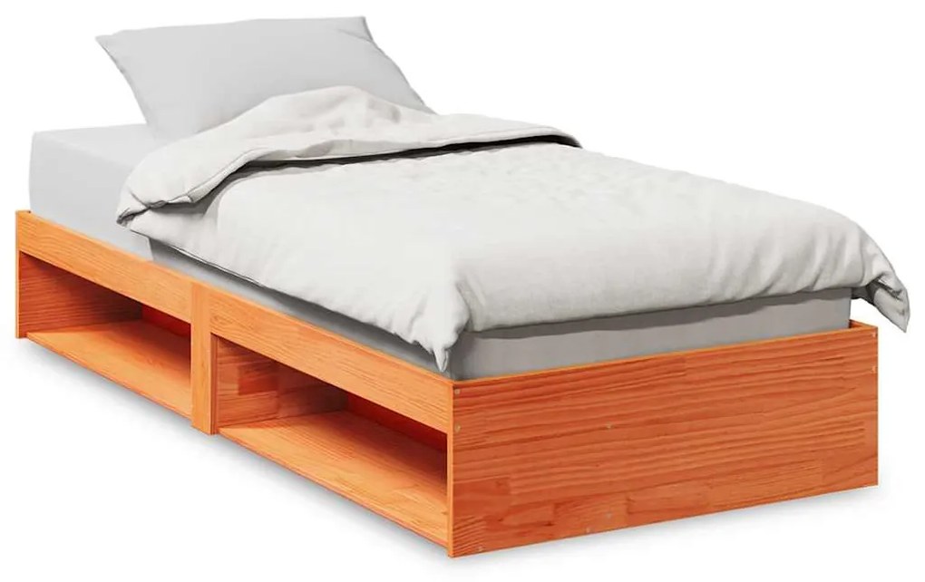 kanapéágy ágy matrac viaszbarna 100x200 cm tömör fa fenyőfa