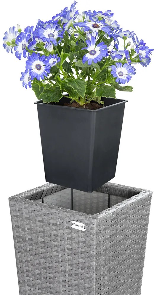 Casaria® 3 darabos virágtartó készlet - szürke