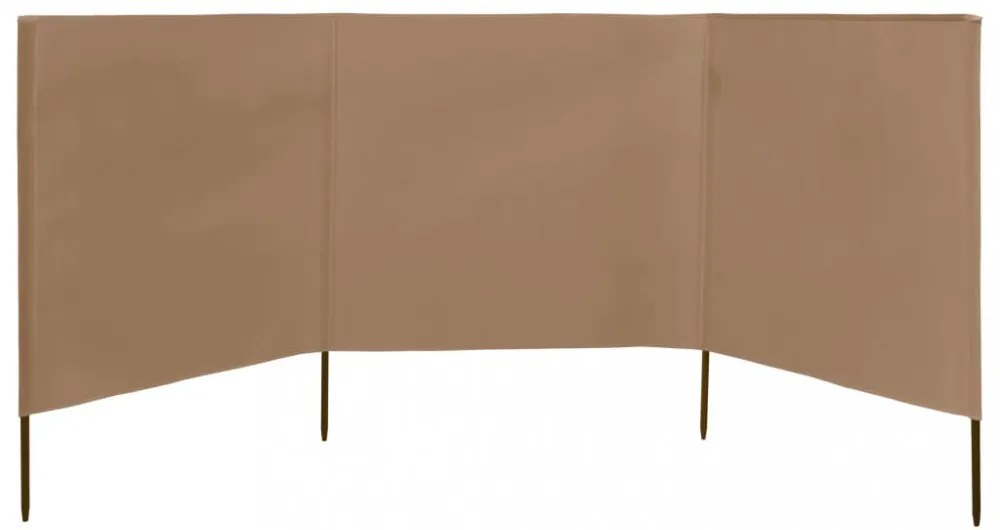 3 paneles tópszínű szövet szélfogó 400 x 80 cm