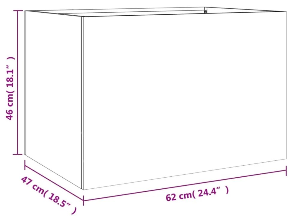vidaXL fekete acél növénytartó 62 x 47 x 46 cm