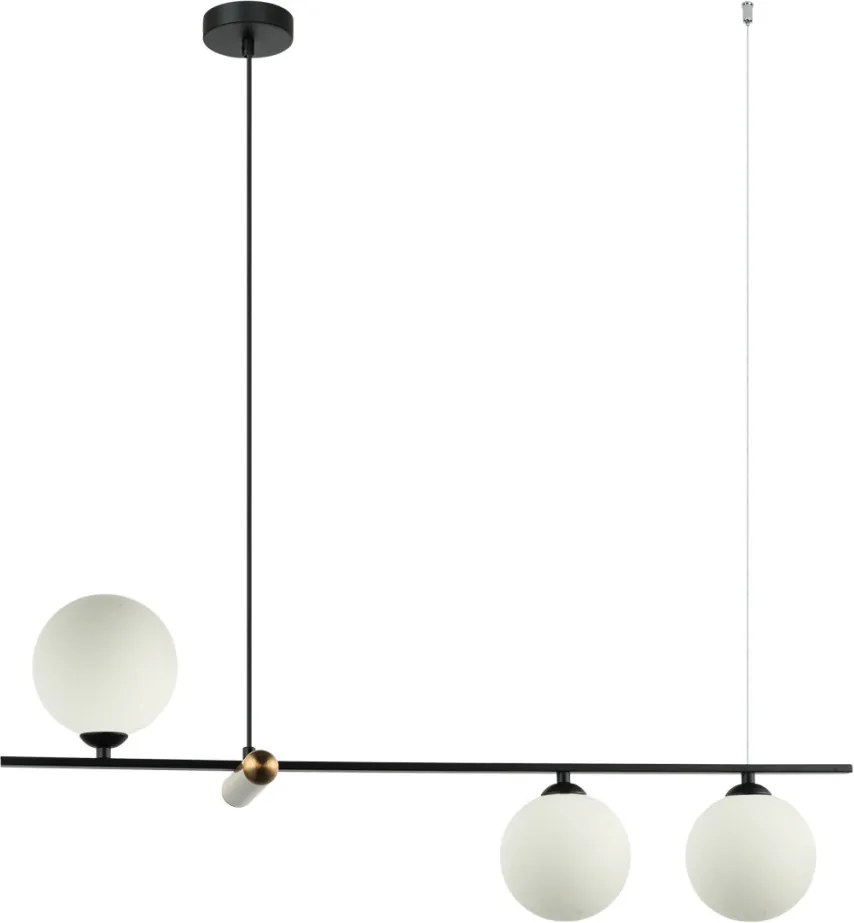 ITALUX PND-76540-3-BK BARLETTA Többágú Függesztett Lámpa Antik Bronz, Fehér, Fekete G9 IP20