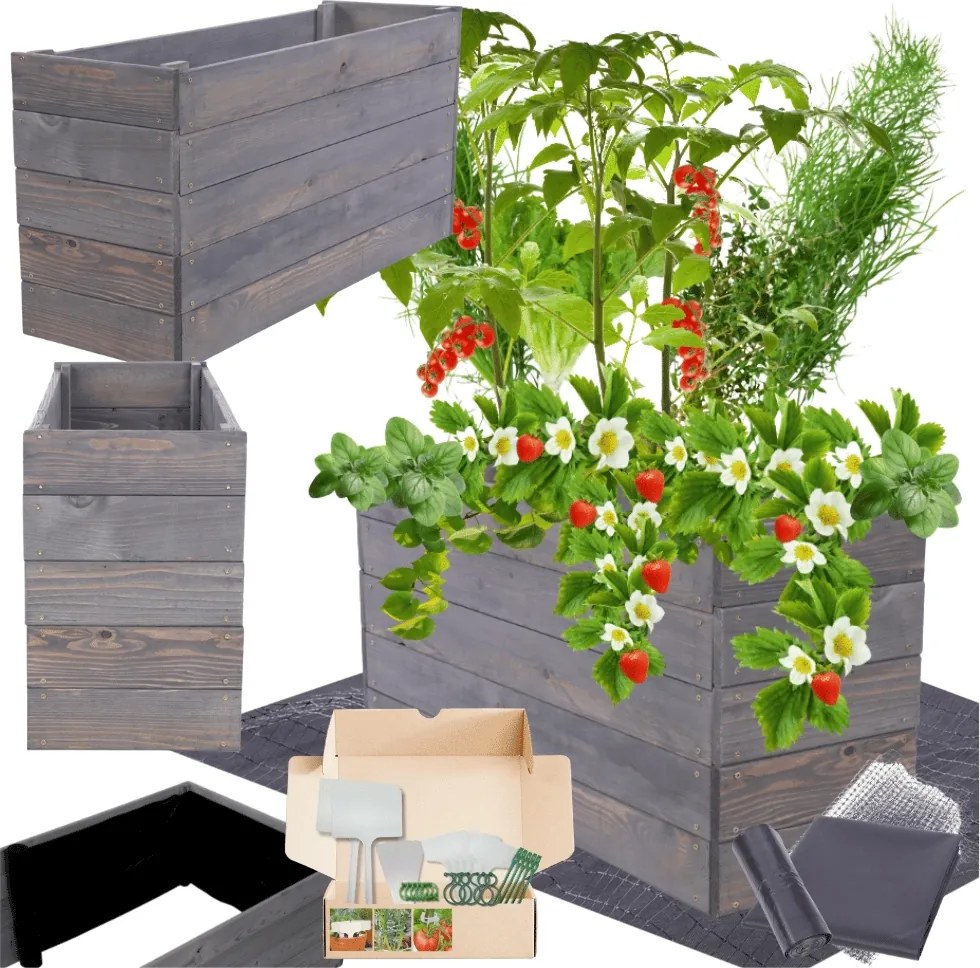 Zöldségágyás magasított láda inspekt virágtartó impregnáló 45x90x30