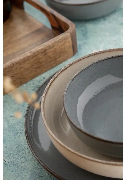 16 darabos étkészlet szürke/bézs/porcelán