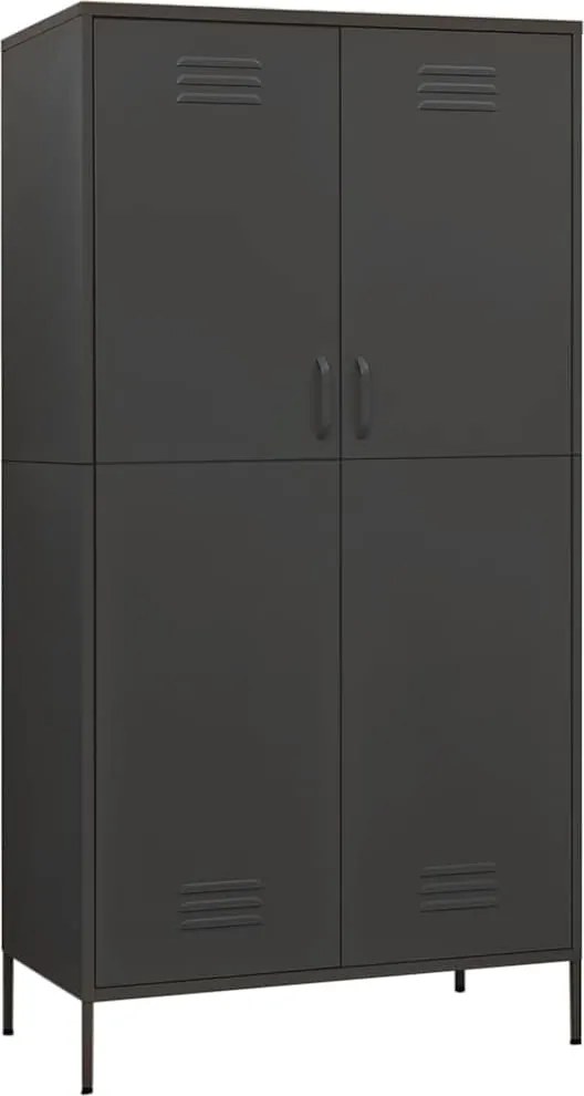 vidaXL antracitszürke acél ruhásszekrény 90 x 50 x 180 cm