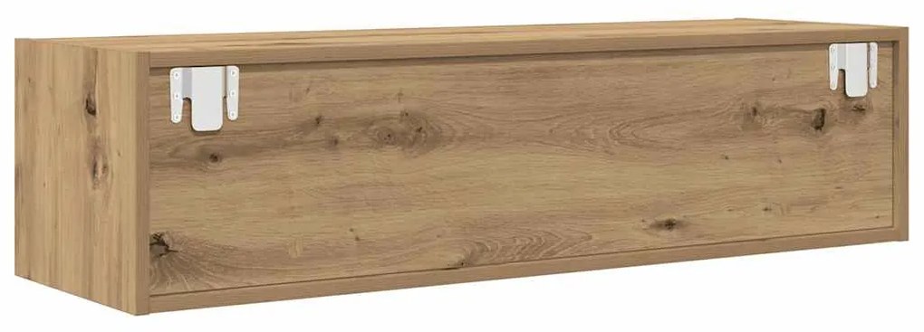 2 db kézműves tölgy színű szerelt fa TV-szekrény 100x31x25,5 cm