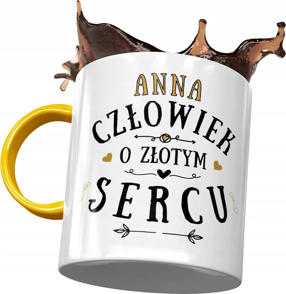 Sárga Bögre Anna Barátnőnek Ajándék Nyomtatott Fotóval