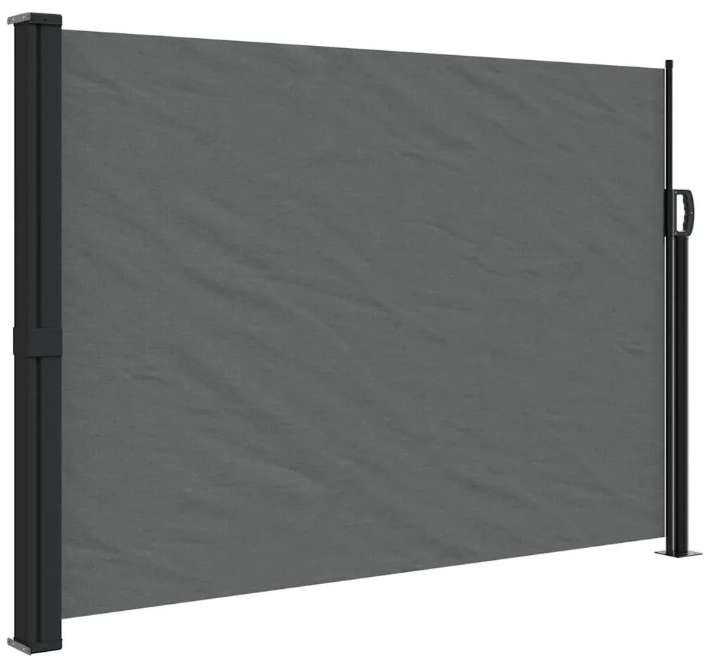 antracitszürke behúzható oldalsó napellenző 140 x 500 cm