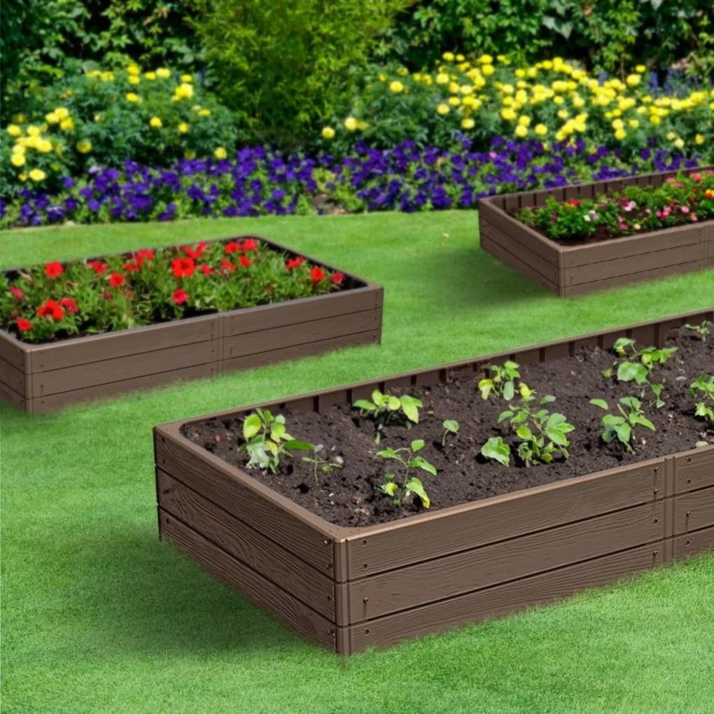 WOODY magaságyás, 149x75,6x25cm, barna Prosperplast