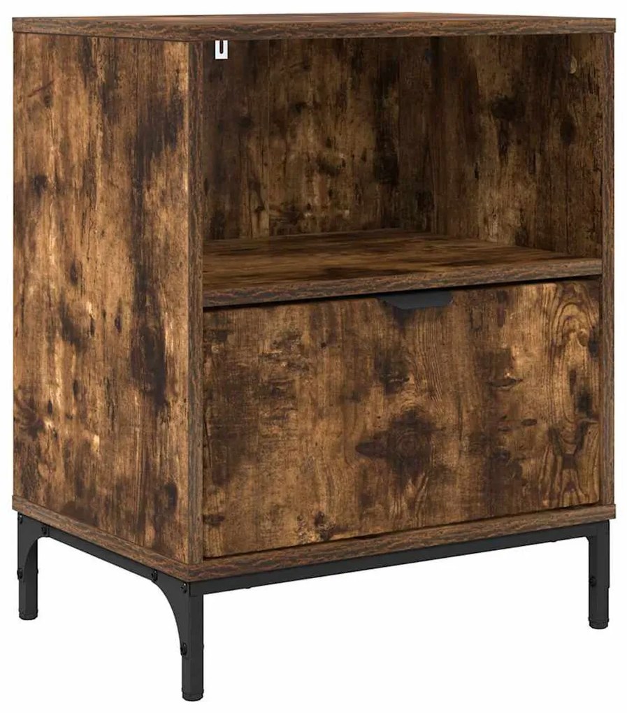 Éjjeli asztal fiókkal Füstölt tölgy 49 x 36 x 61 cm Faanyag