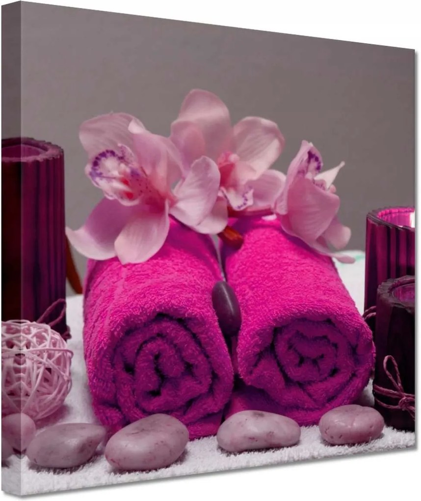 Vászonkép 20x20 Lila törölköző Virág