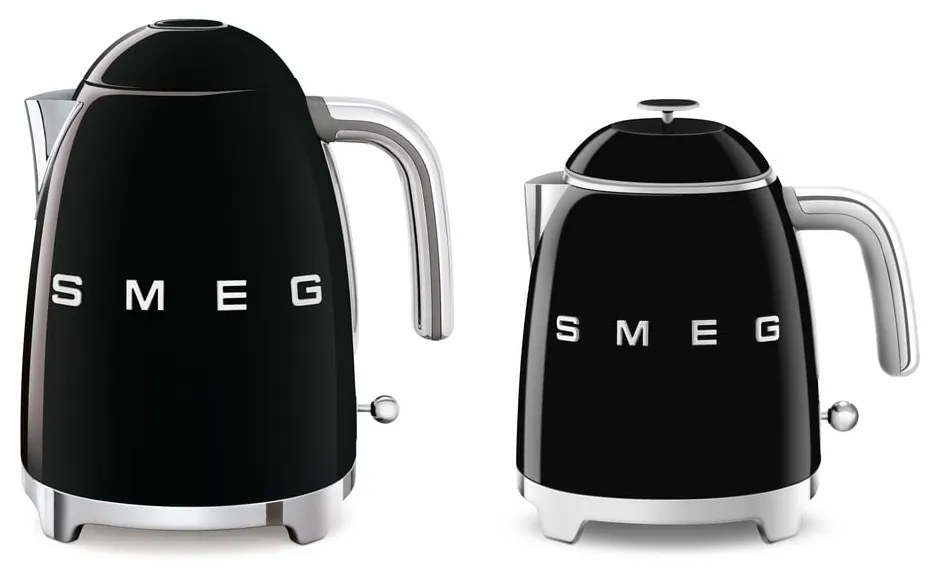 Fekete rozsdamentes acél vízforraló 800 ml Retro Style – SMEG