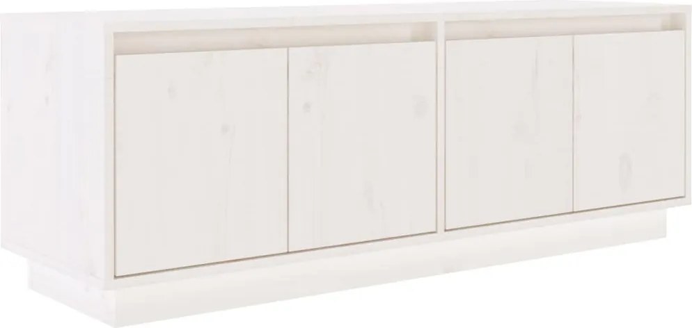 vidaXL fehér tömör fenyőfa TV-szekrény 110x34x40 cm