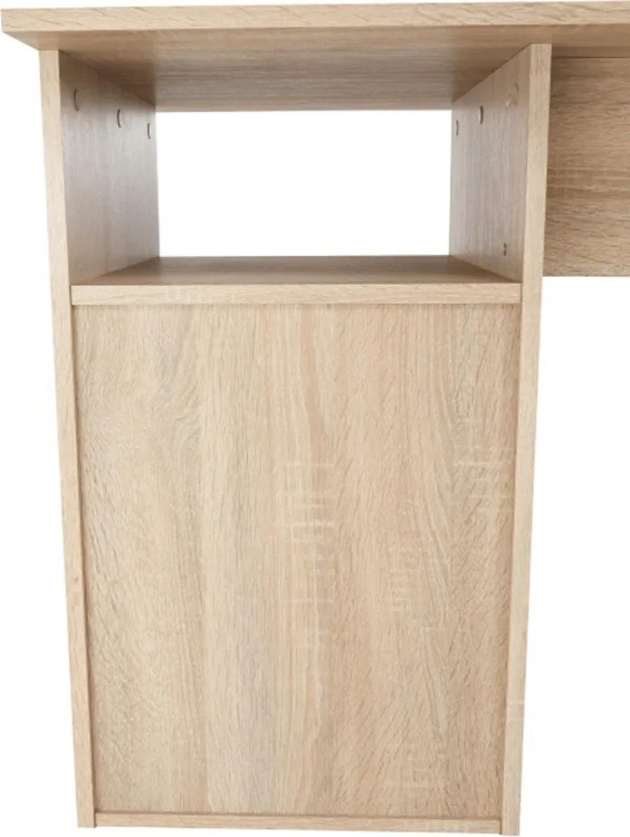 Sarok számítógépasztal, sonoma tölgyfa/fehér, MAURUS NEW MA11