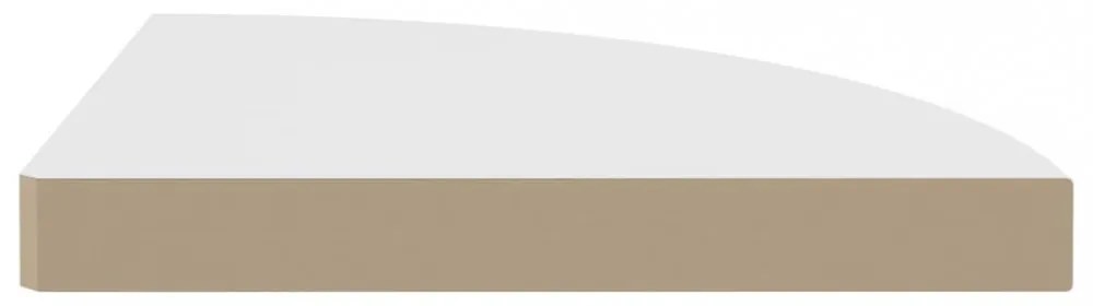 4 db fehér MDF lebegő sarokpolc 35 x 35 x 3,8 cm