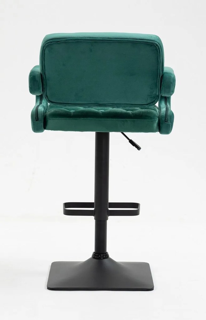 HR8403KW Sötétzöld modern velúr szék fekete lábbal