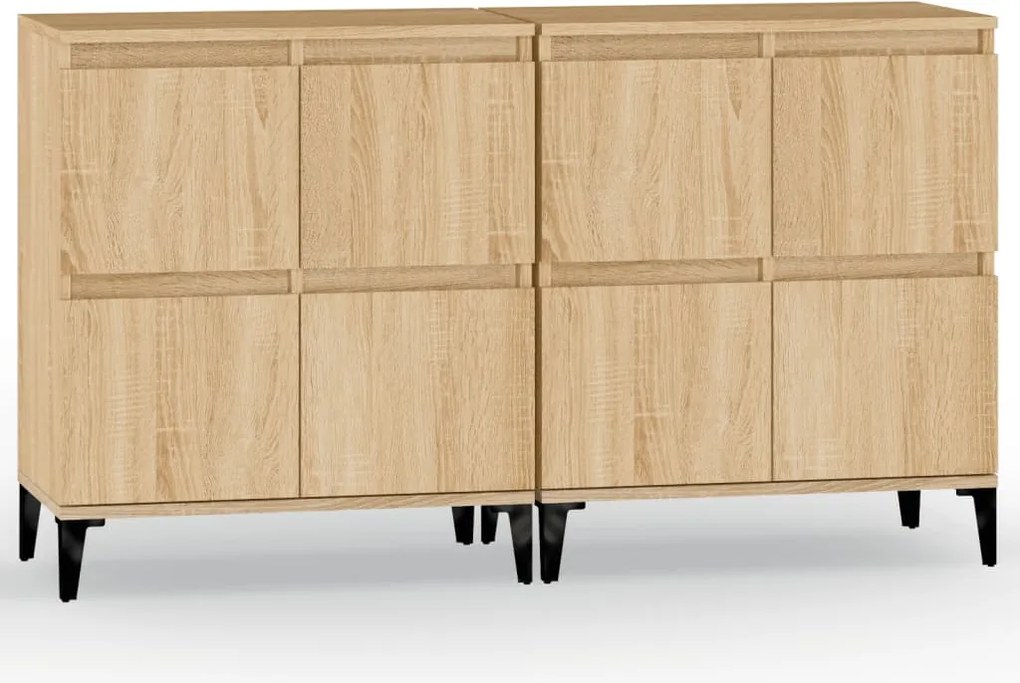 vidaXL 2 db sonoma tölgy színű szerelt fa tálalóasztal 60 x 35 x 70 cm