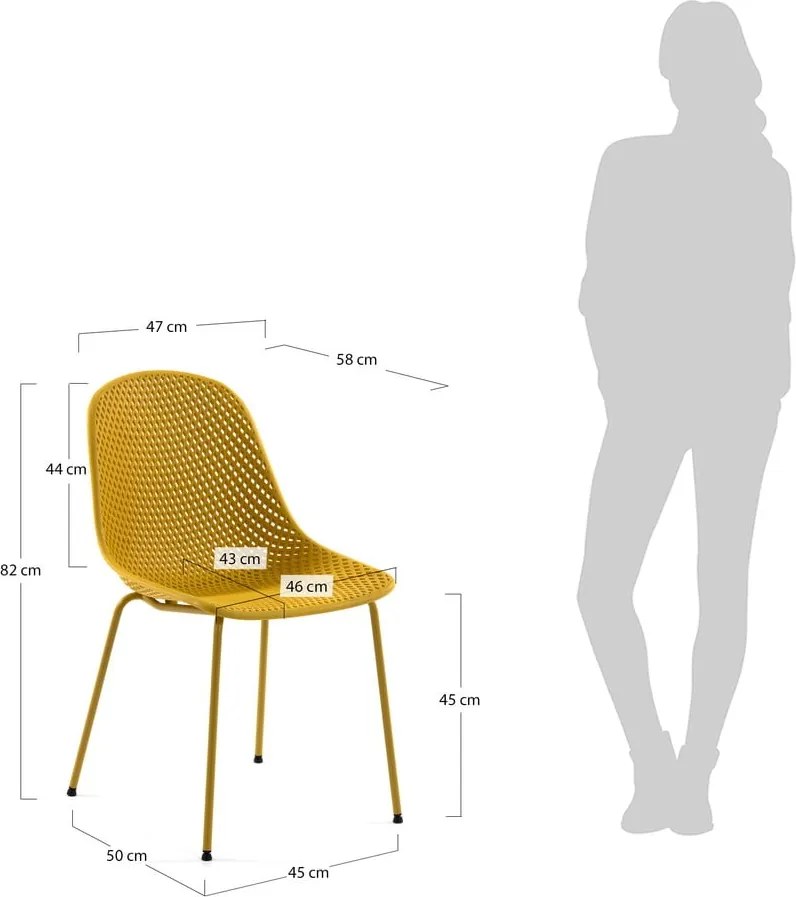 Sárga fém kerti szék Quinby – Kave Home