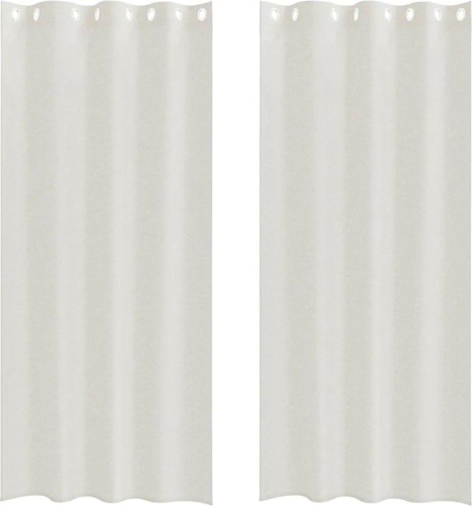 vidaXL Voile Függöny függönyökkel 2 pcs Krém 225 x 140 cm Poliészter