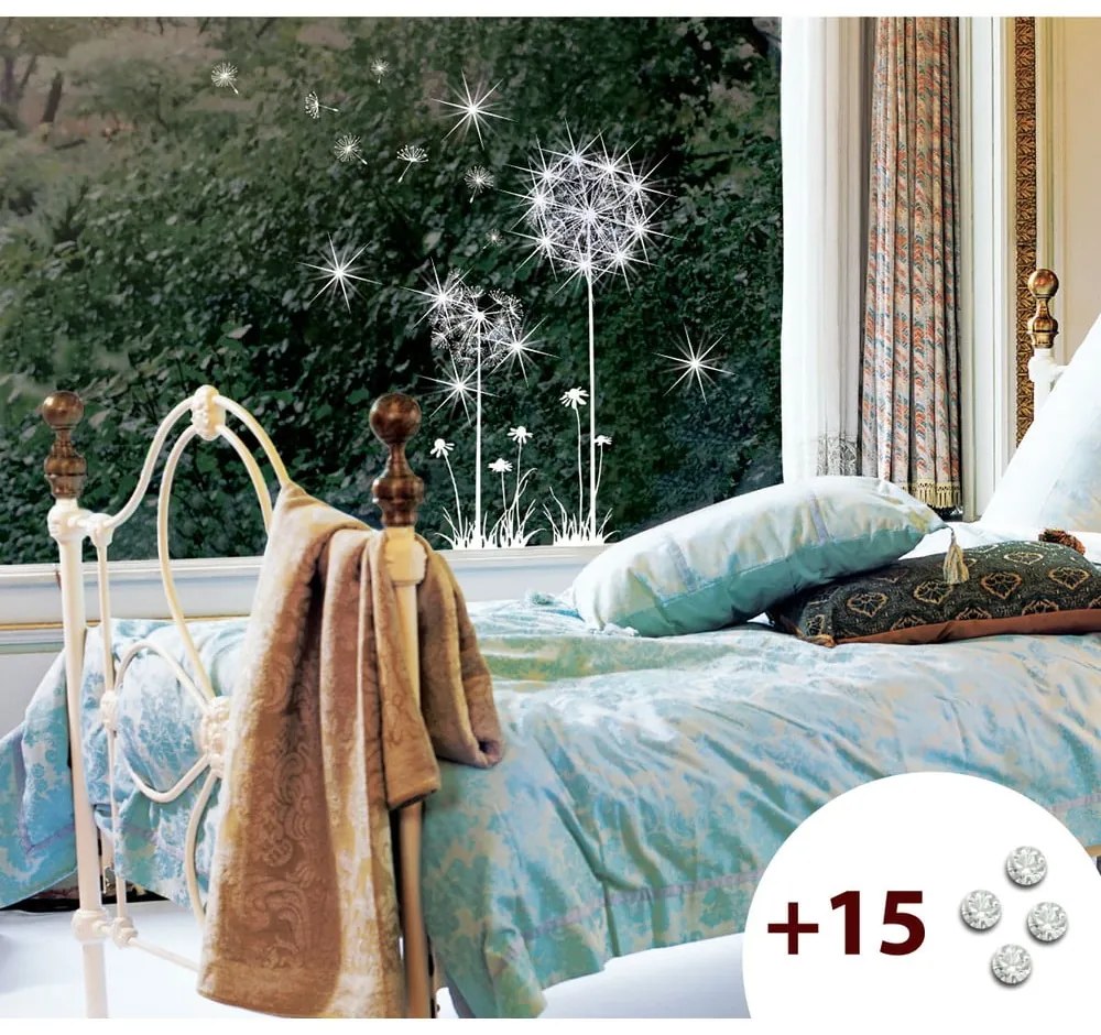 Dandelion Flowers 15 darabos öntapadós matricaszett Swarovski kristályokkal - Ambiance