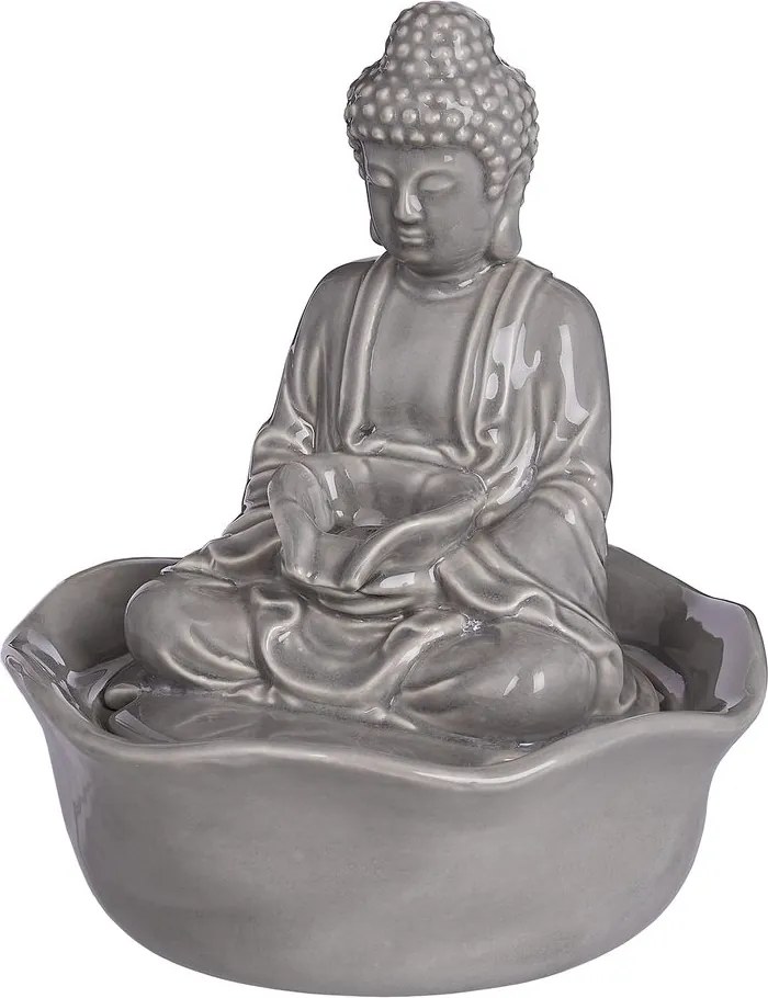 BALANCE kerámia asztali szökőkút Buddha, szürke