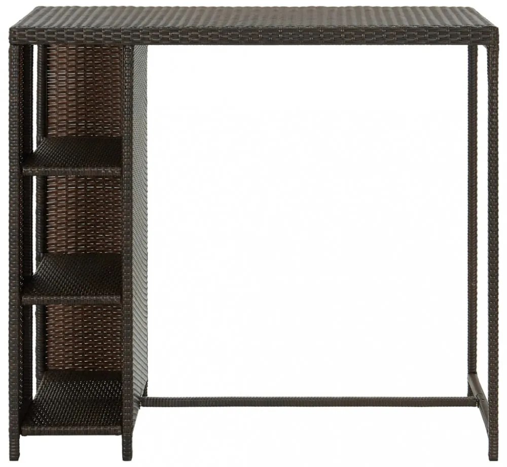 barna polyrattan kerti tárolóláda 120 x 60 x 110 cm