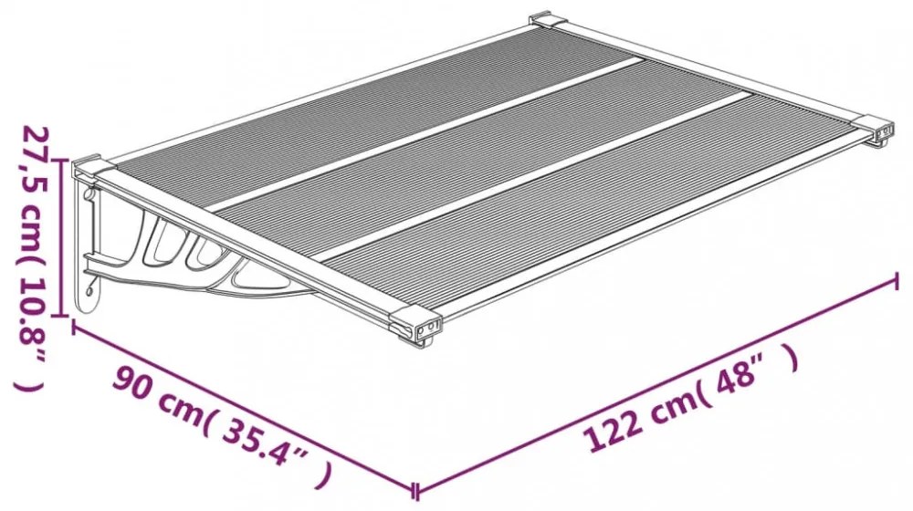 fekete polikarbonát ajtóelőtető 122 x 90 cm