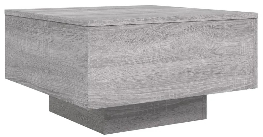 szürke sonoma színű dohányzóasztal LED-lámpákkal 55x55x31 cm