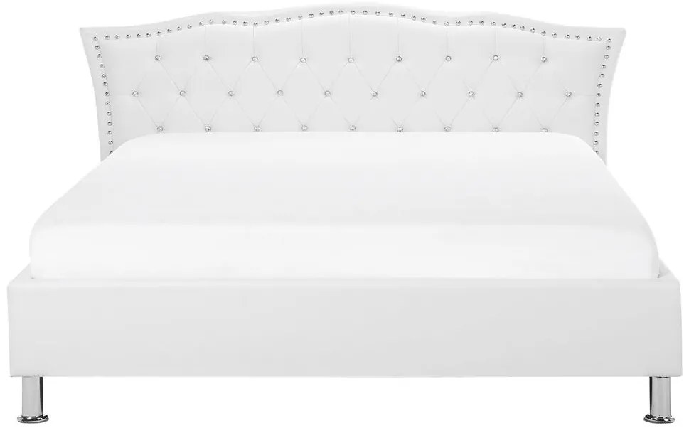 Franciaágy 160 cm MATH (ágyráccsal) (fehér). 1007343