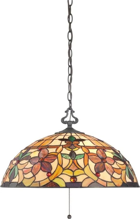Elstead QZ-KAMI-P - Tiffany KAMI láncra akasztható csillár 3xE27/60W/230V