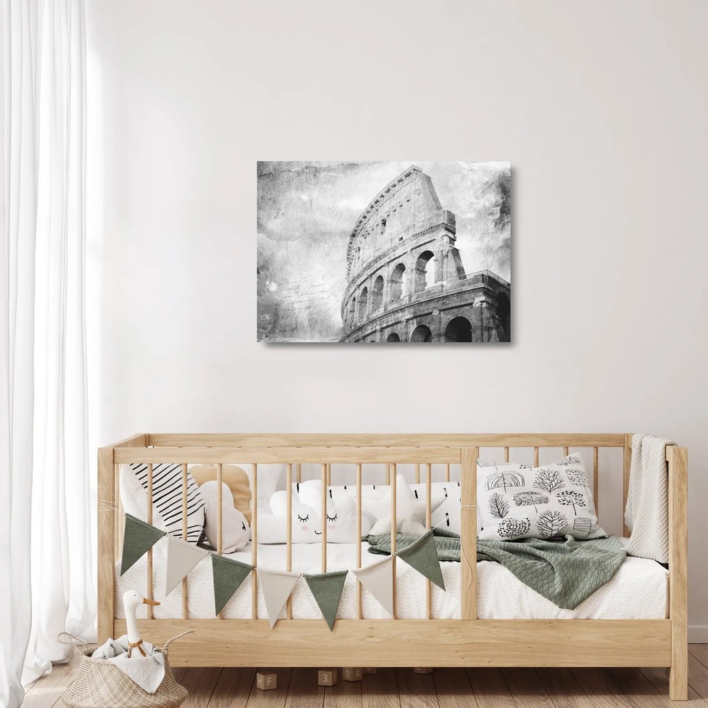 Üveg kép - Vintage Üveg képeslap a városról N⁰1 (70x50 cm)