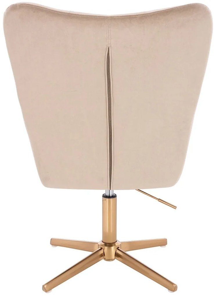 HR650CROSS Latte modern velúr szék arany lábbal