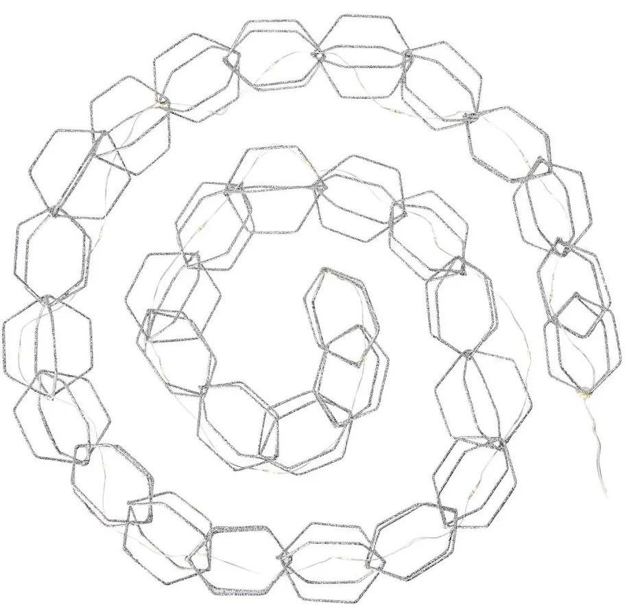 Markslöjd 705753 - SERVE LED dekorációs lánc 1,9m, 3xAA, ezüst