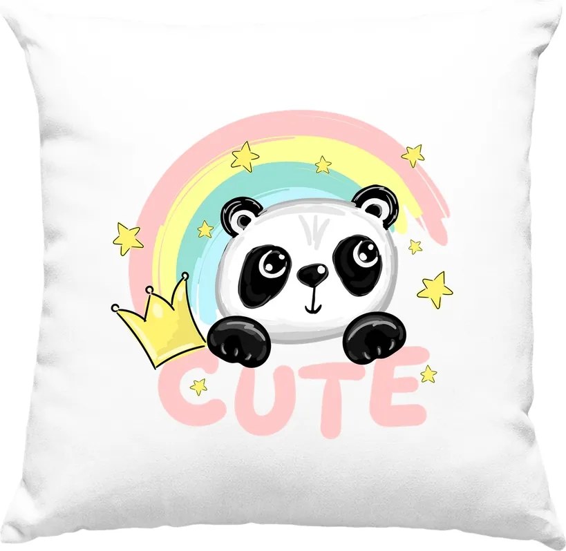 Panda párna Kedves Szivárvány Színes 1 Fehér