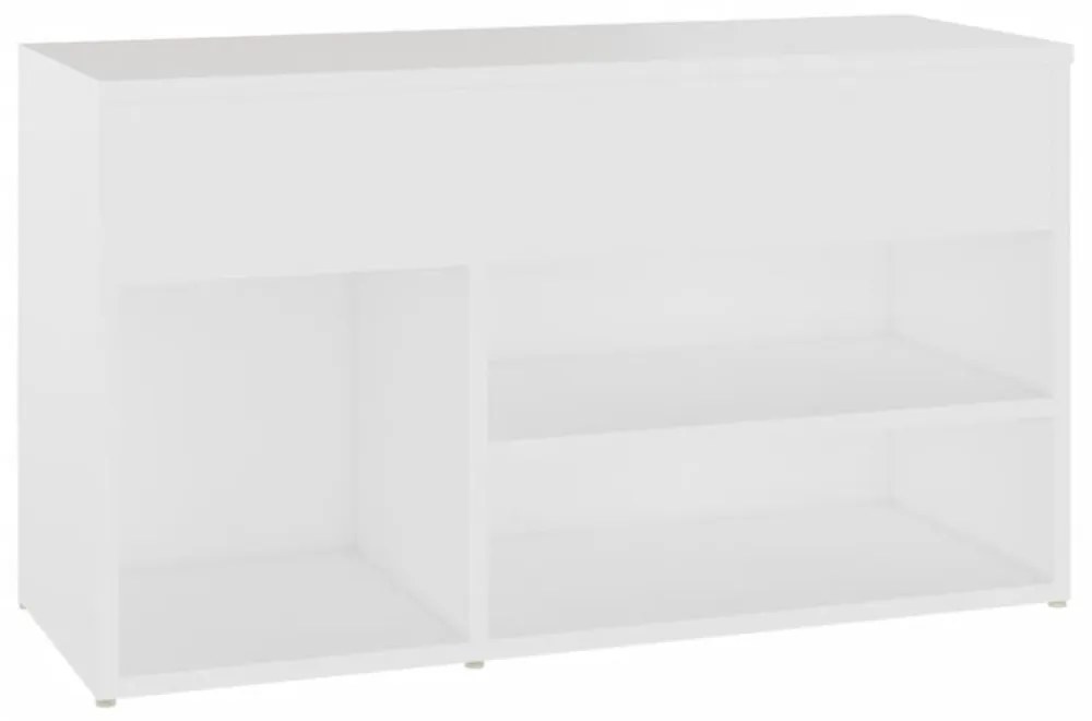 fehér szerelt fa cipőtároló pad 80 x 30 x 45 cm