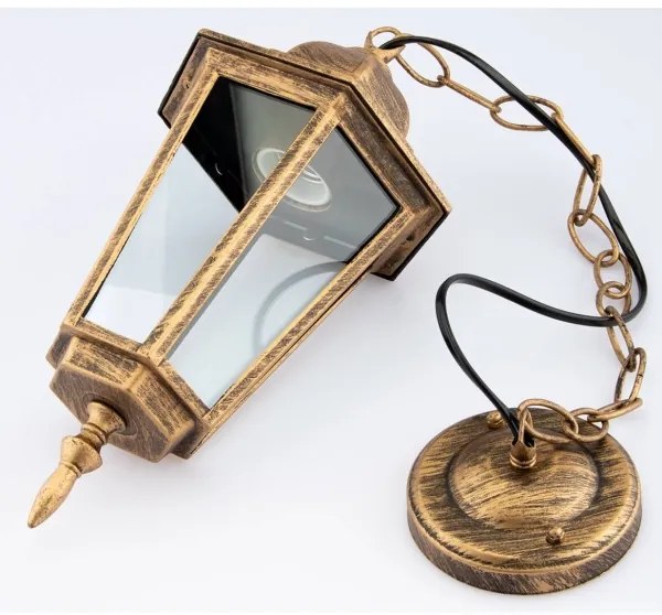 Kültéri csillár láncon 1xE27/60W/230V arany IP44