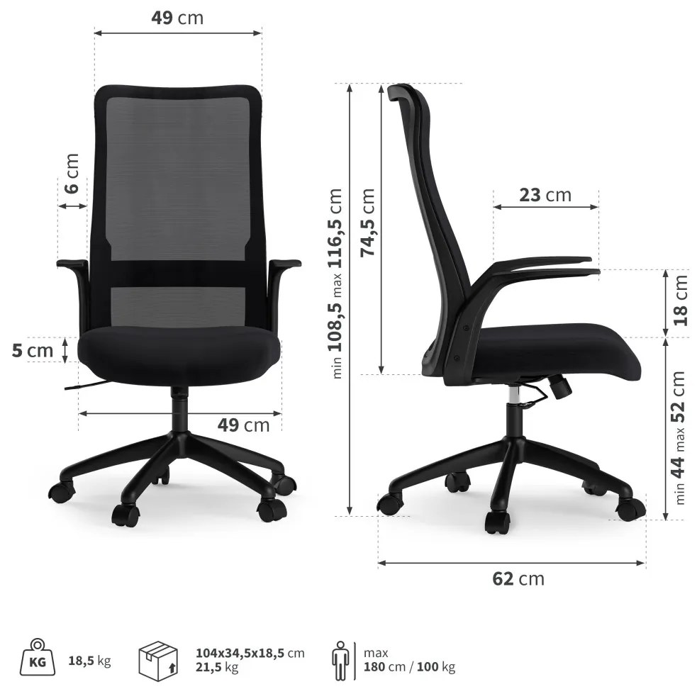SENSE7 JUNO irodai szék Fekete