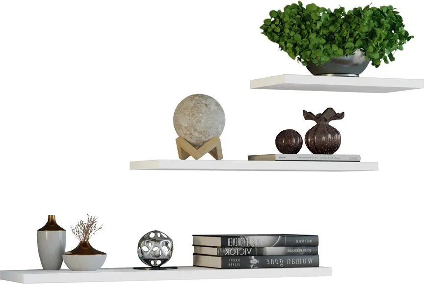 Tobi 3P fali lebegőpolc (3db), fehér