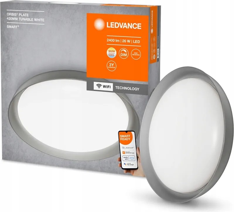 Led plafon 26W 850lm Cct Tompítható Kerek Fehér Smart+ WiFi Plate
