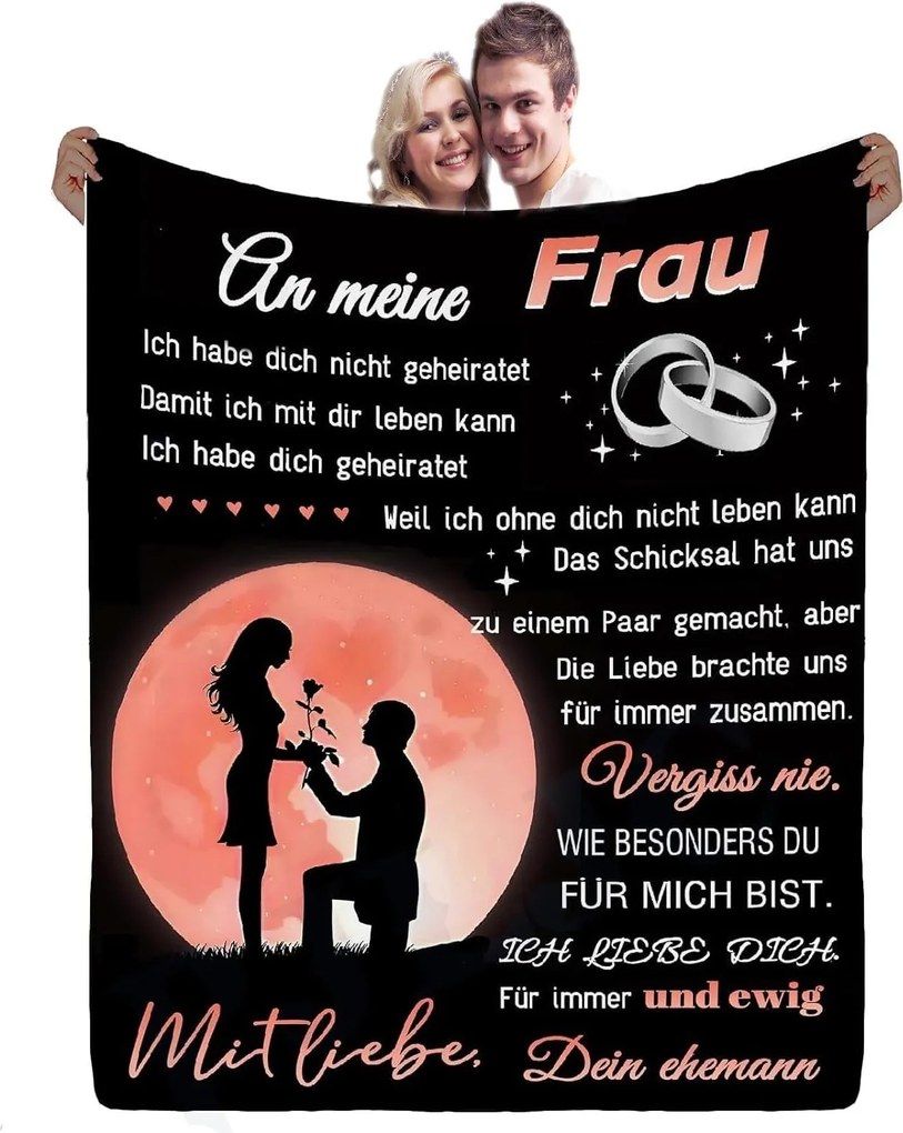 Takaró Esküvő Évforduló 150x200cm Ajándék Feleségemnek Születésnapi Ajándék