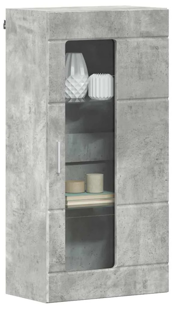 Fali szekrény polcokkal Beton szürke 55 x 29 x 100 cm Faanyag