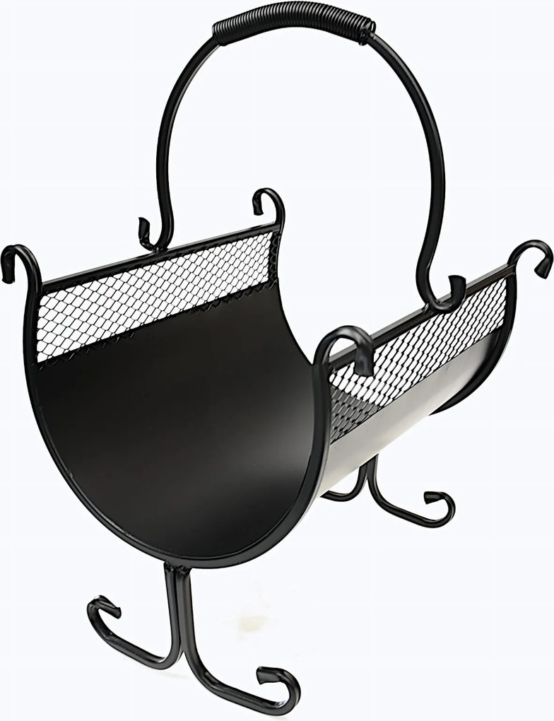 Tűzifatároló kosár kandallóhoz 10-1125 fekete– fém tetőtéri tároló