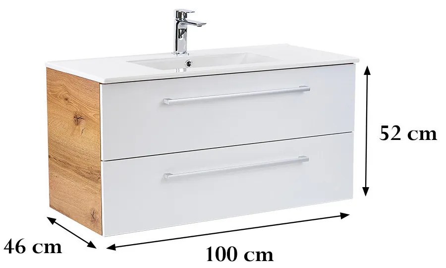 Vario Clam 100 Fürdőszoba alsó szekrény mosdóval