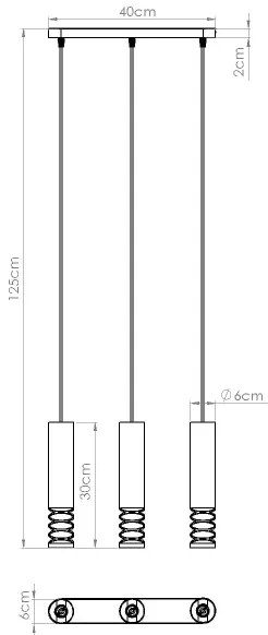 Sollux SL.1688 - Csillár zsinóron LAMI 3xGU10/10W/230V fehér