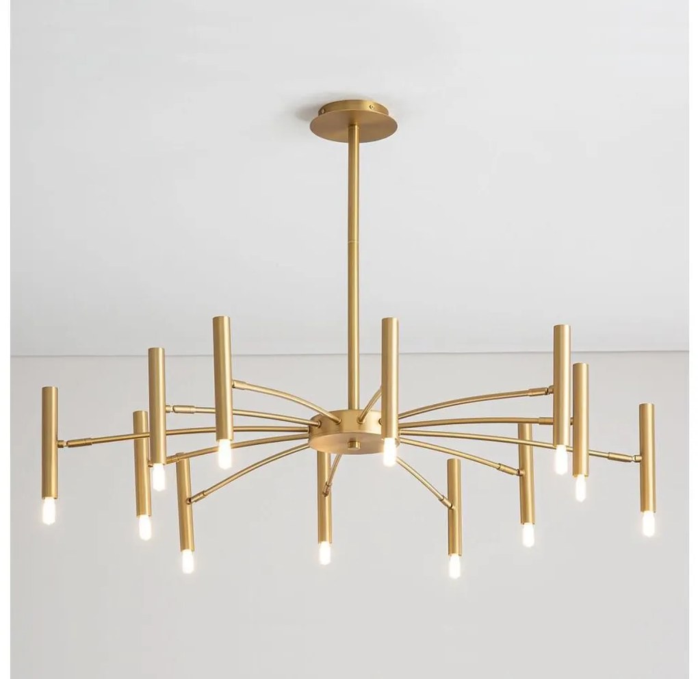 Redo 01-2774 - Csillár rúdon RAYEN 12xG9/10W/230V bronz