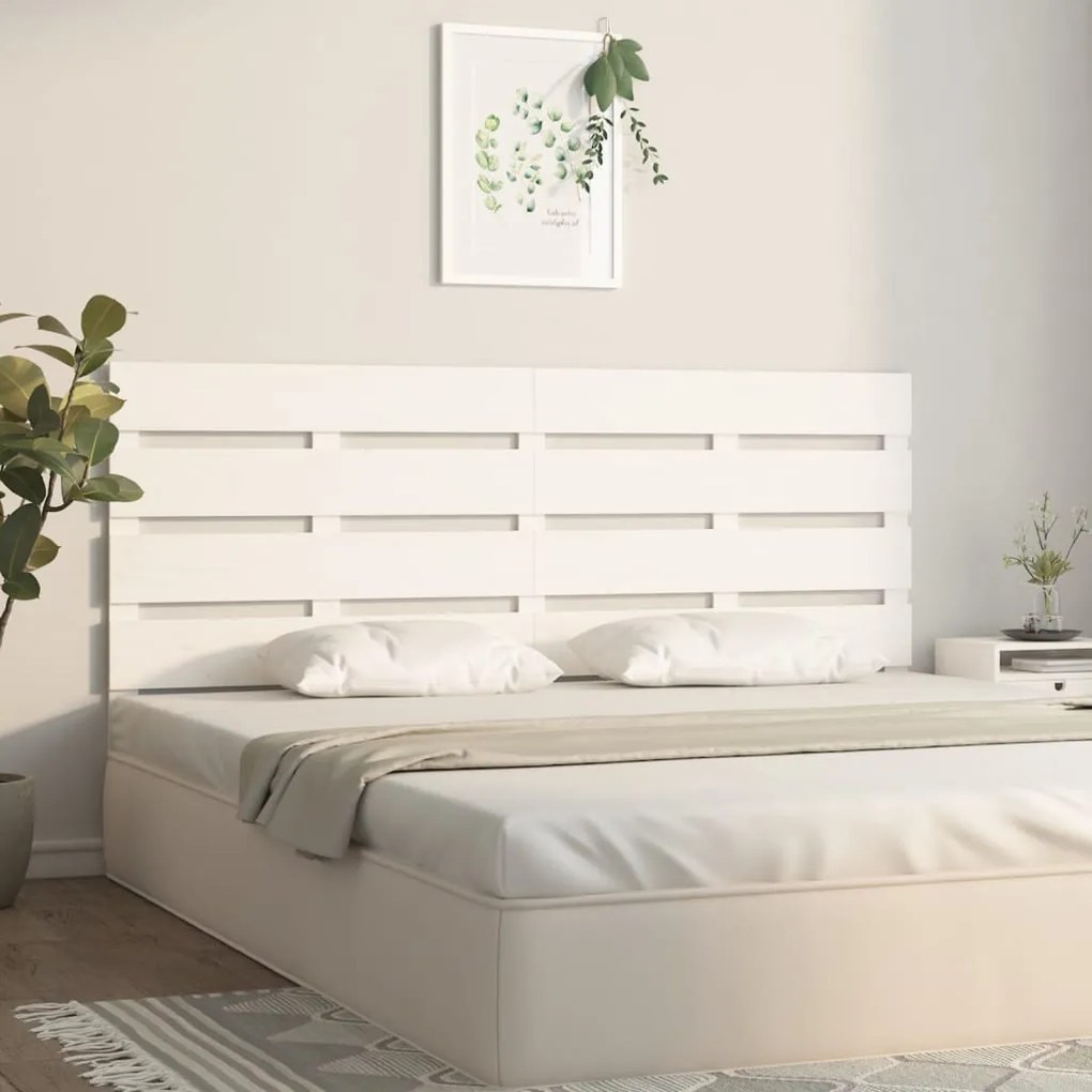 fehér tömör fenyőfa fejtámla 180x3x80 cm