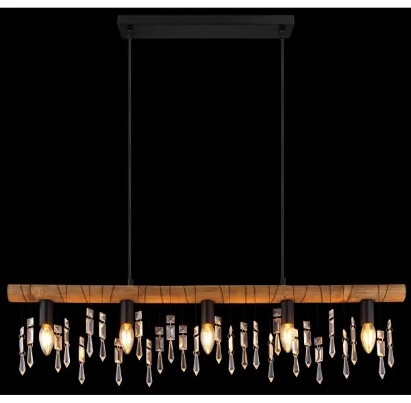 Globo 15532-5H - KIRA kábeles csillár 5xE14/40W/230V fekete/barna