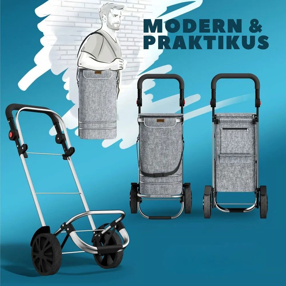 EASY bevásárlótáska kerekekkel, 50l, szürke Monzana