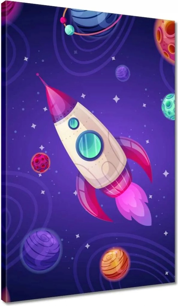 Vászonkép 40x60 Űrrakéta egy kis űrhajós számára
