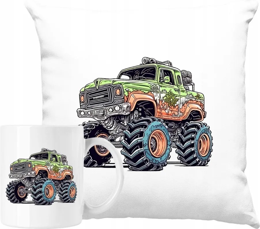 Bögre szett Monster Truck autó párna 2 Ötlet Ajándék